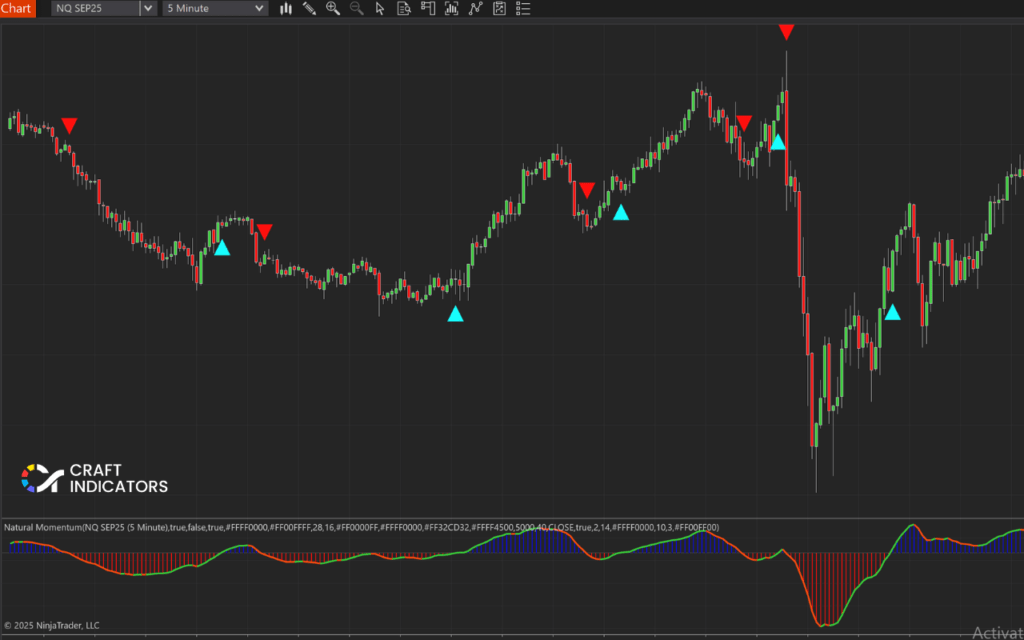 Natural Momentum is used on the NAQ SEP25 market