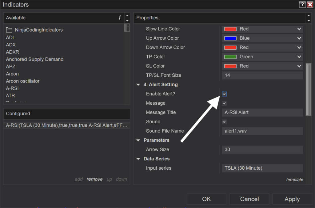 A-RSI Indicator for NT8 Users