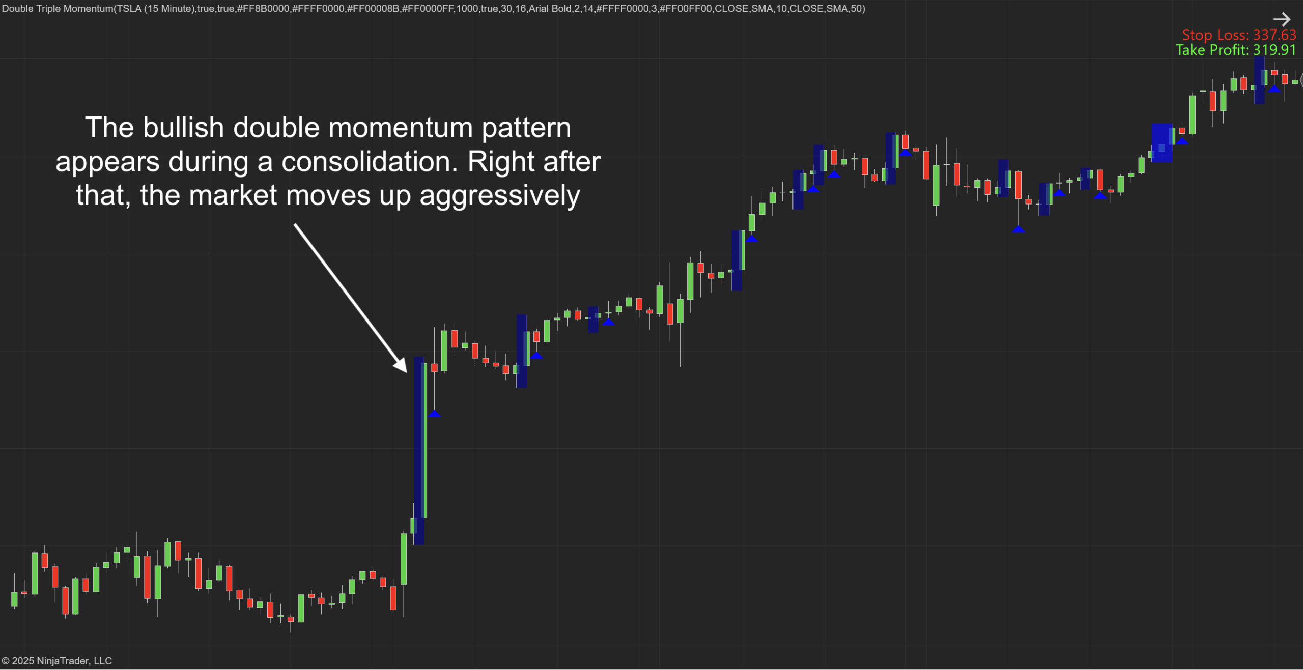 Double Triple Momentum Indicator for NT8 - 3