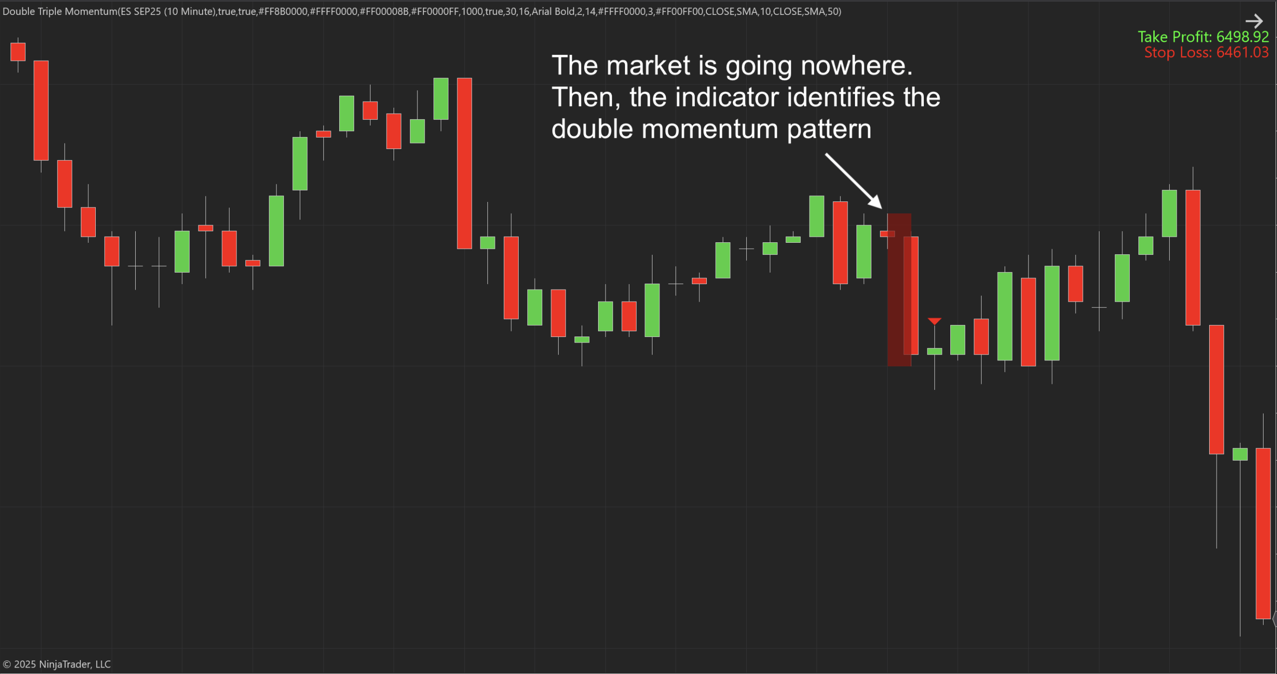 Double Triple Momentum Indicator for NT8 - 4