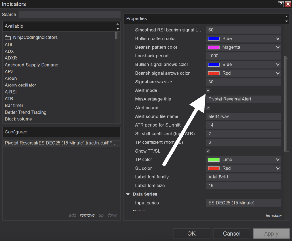 Pivotal Reversal Indicator for NinjaTrader 8