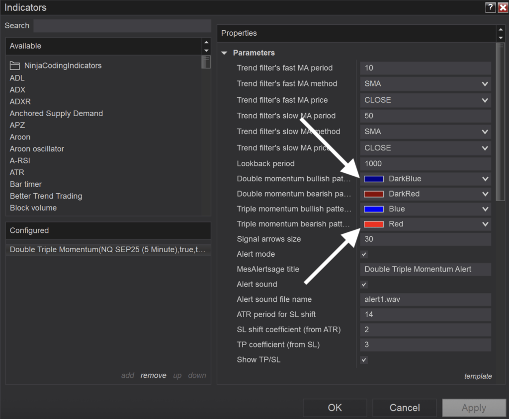 Double Triple Momentum NT8 Indicator - Craft Indicators