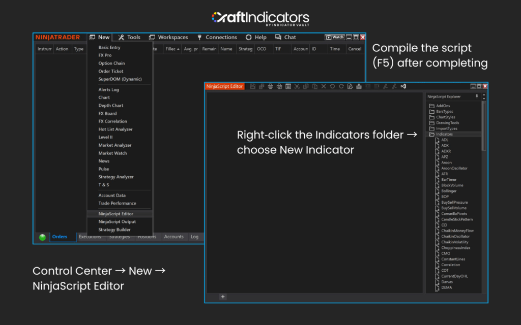 NinjaTrader Custom Indicators: What They Are and How Traders Use Them Create Custom Indicators in NinjaScript Editor