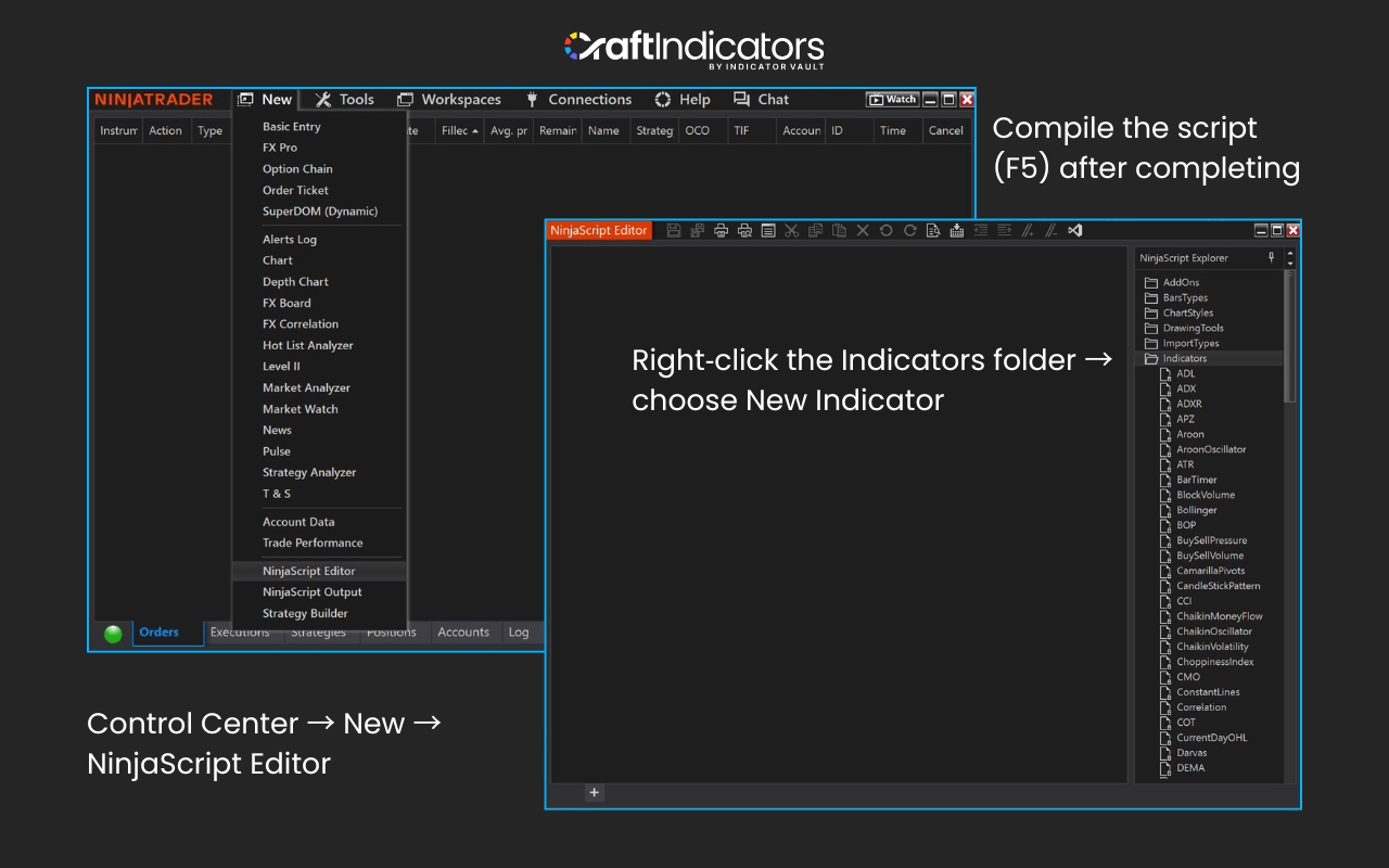 Create Custom Indicators in NinjaScript Editor