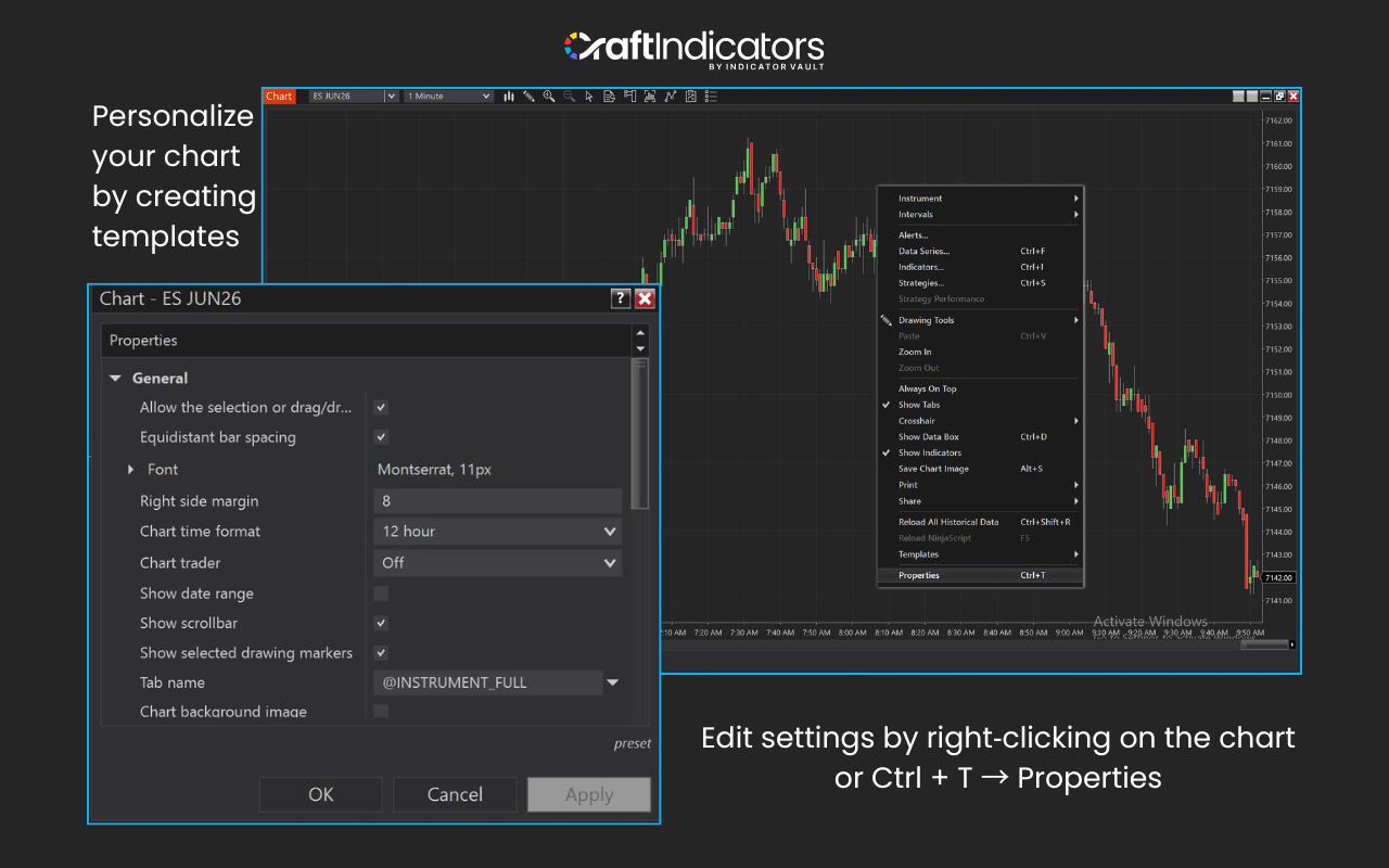 Manage, Save, and Edit NT8 Indicator Templates