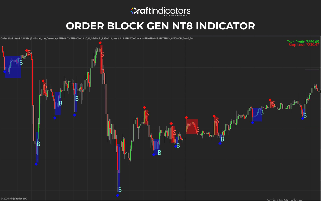 Best NinjaTrader Indicators for Futures Trading Order Block Gen NT8 Indicator